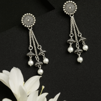 oxidised drop earrings for women