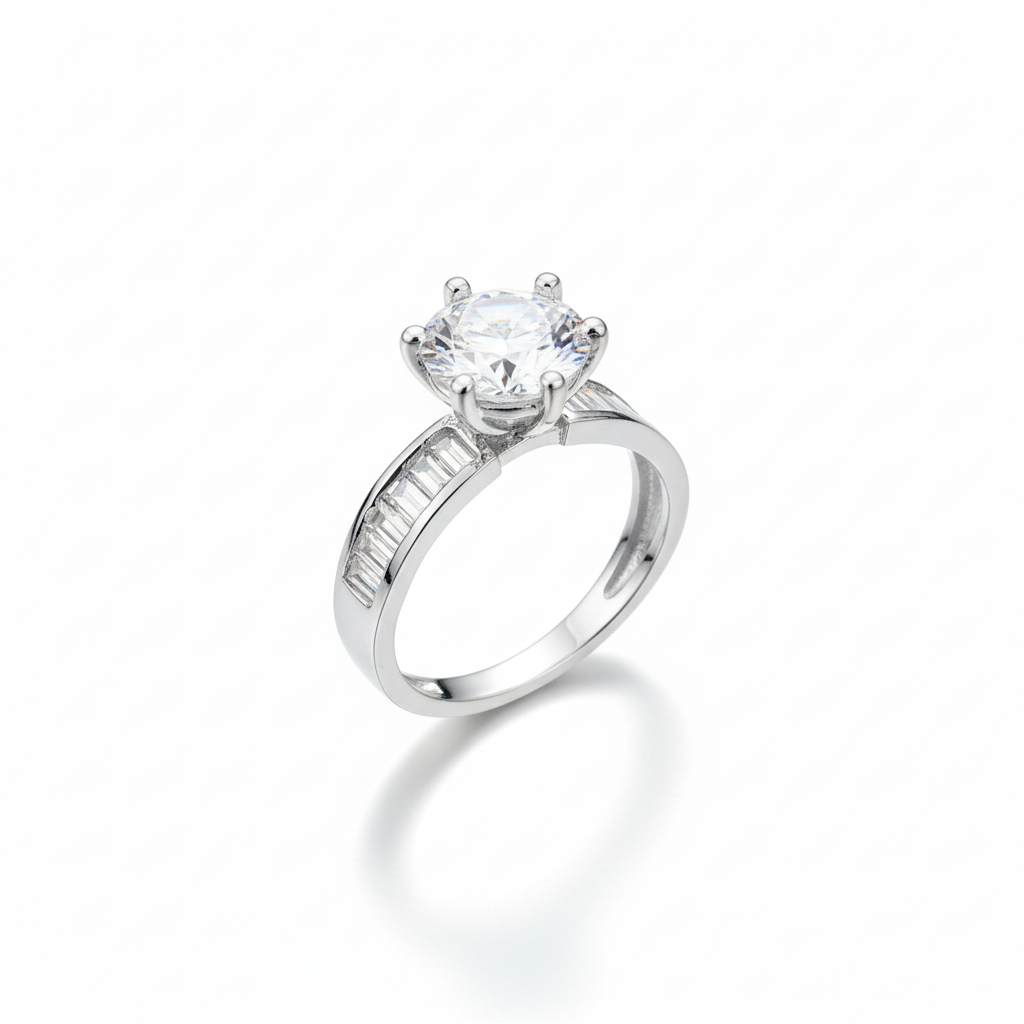 silver engagement ring